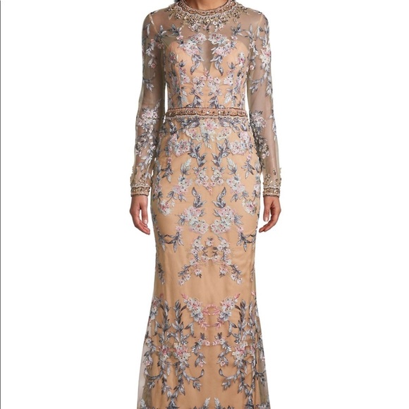 Mac Duggal Dresses & Skirts - *NWT* Mac Duggal Embroidered Nude Evening Gown